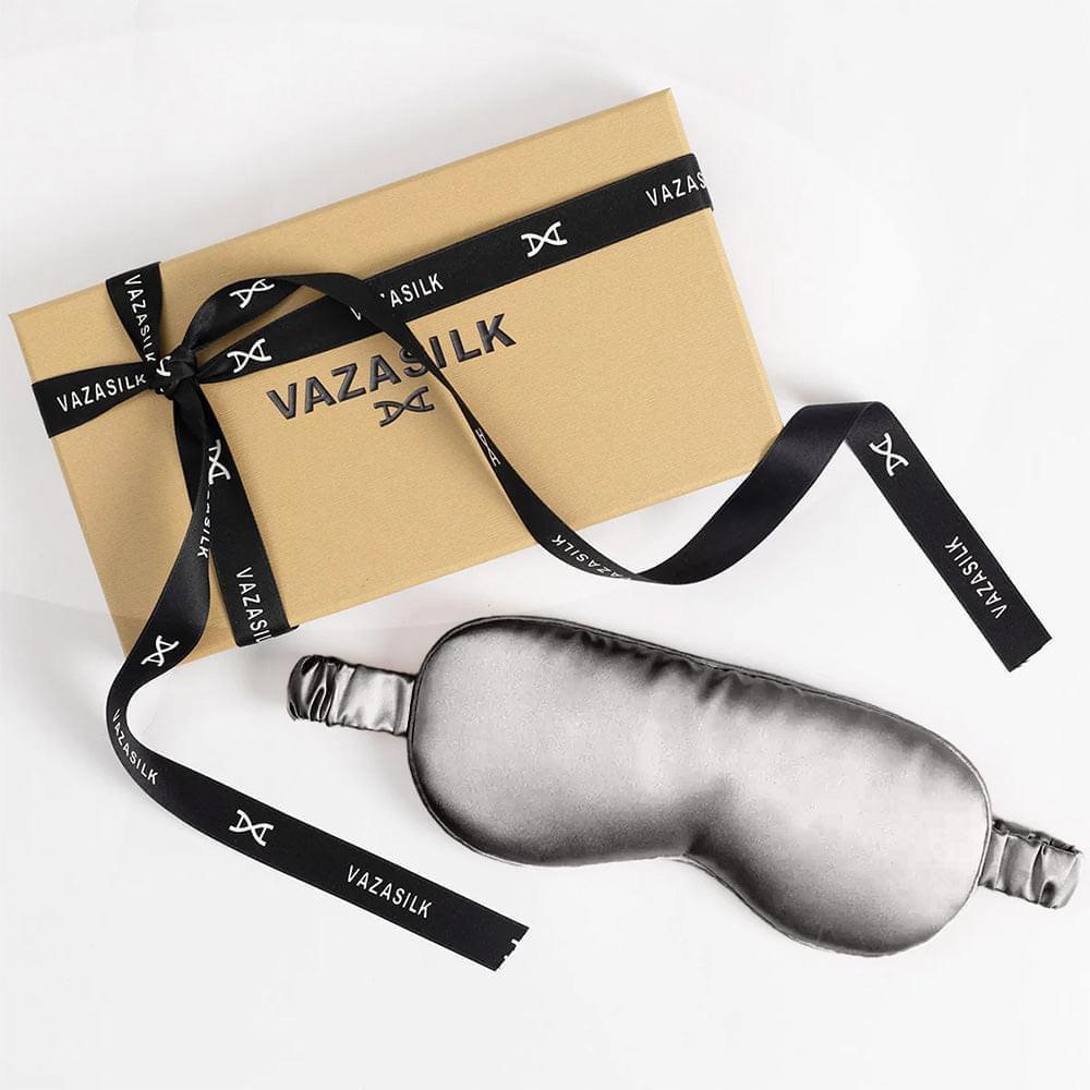 Gray Pure Mulberry Silk Sleep Eye Mask - VAZASILK