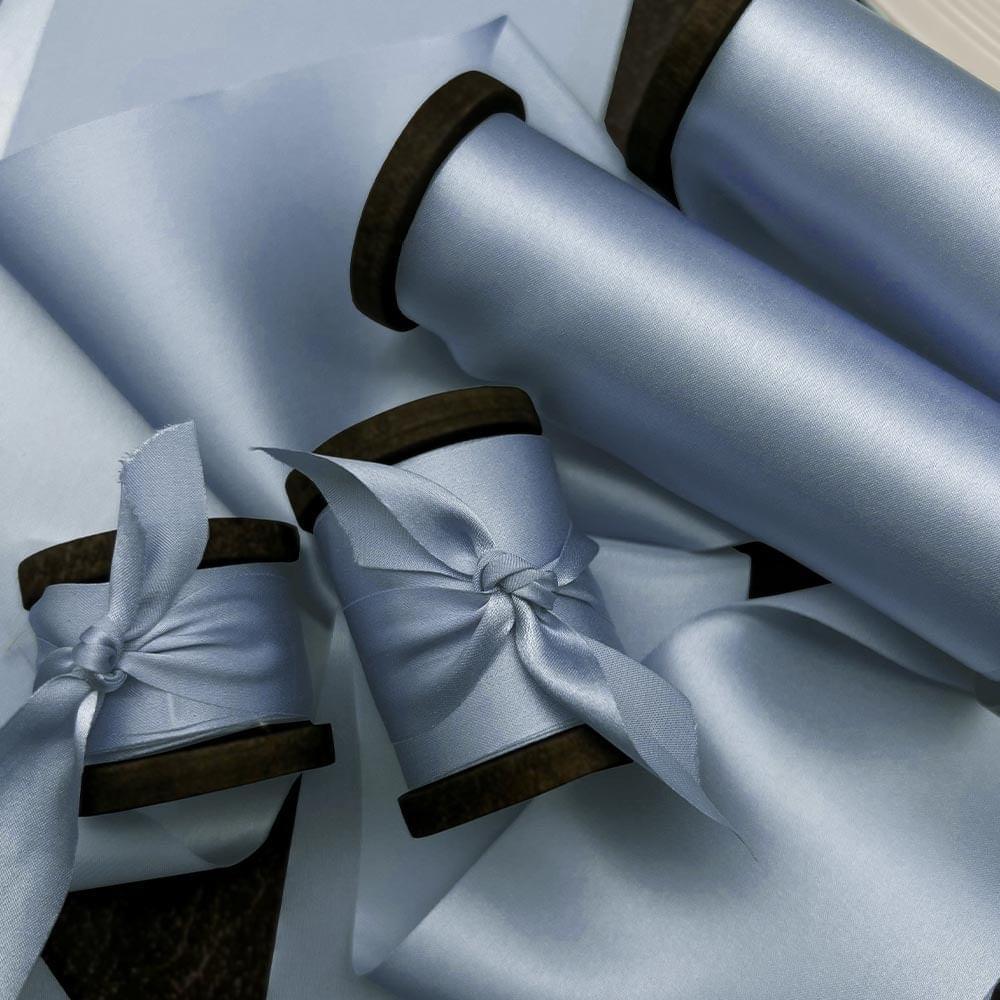 Indigo Blue Pure Silk Ribbon - VAZASILK