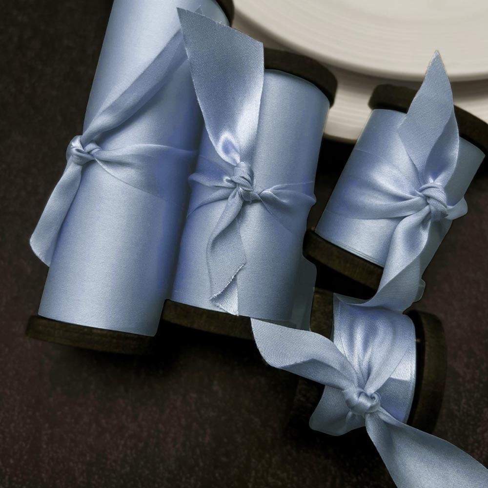 Indigo Blue Pure Silk Ribbon - VAZASILK