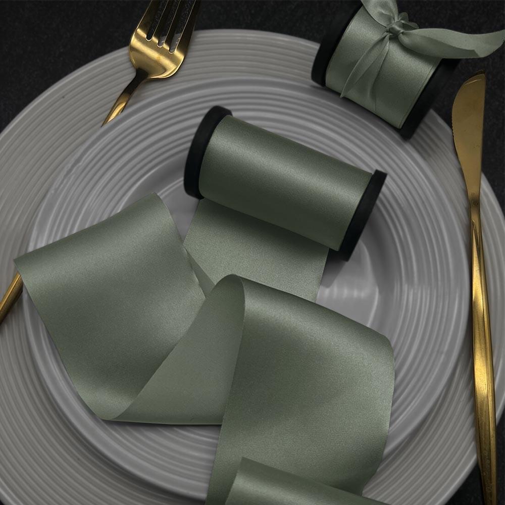 Light Green Pure Silk Ribbon - VAZASILK