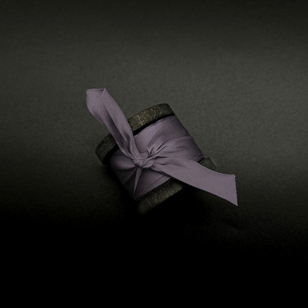 Moonstruck Grey Pure silk Ribbon - VAZASILK