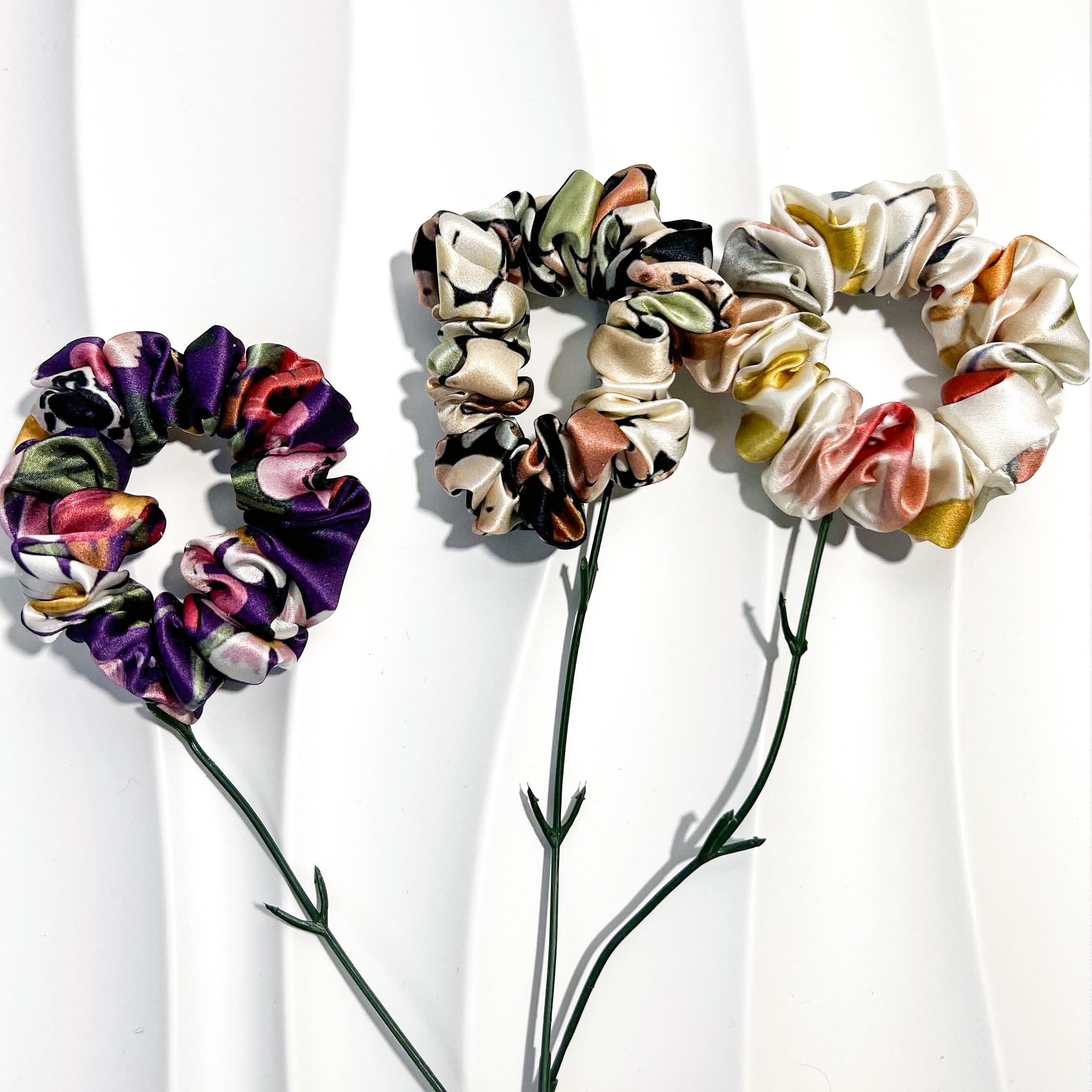 Mulberry Silk Hair Scrunchies Medium 3pcs - VAZASILK