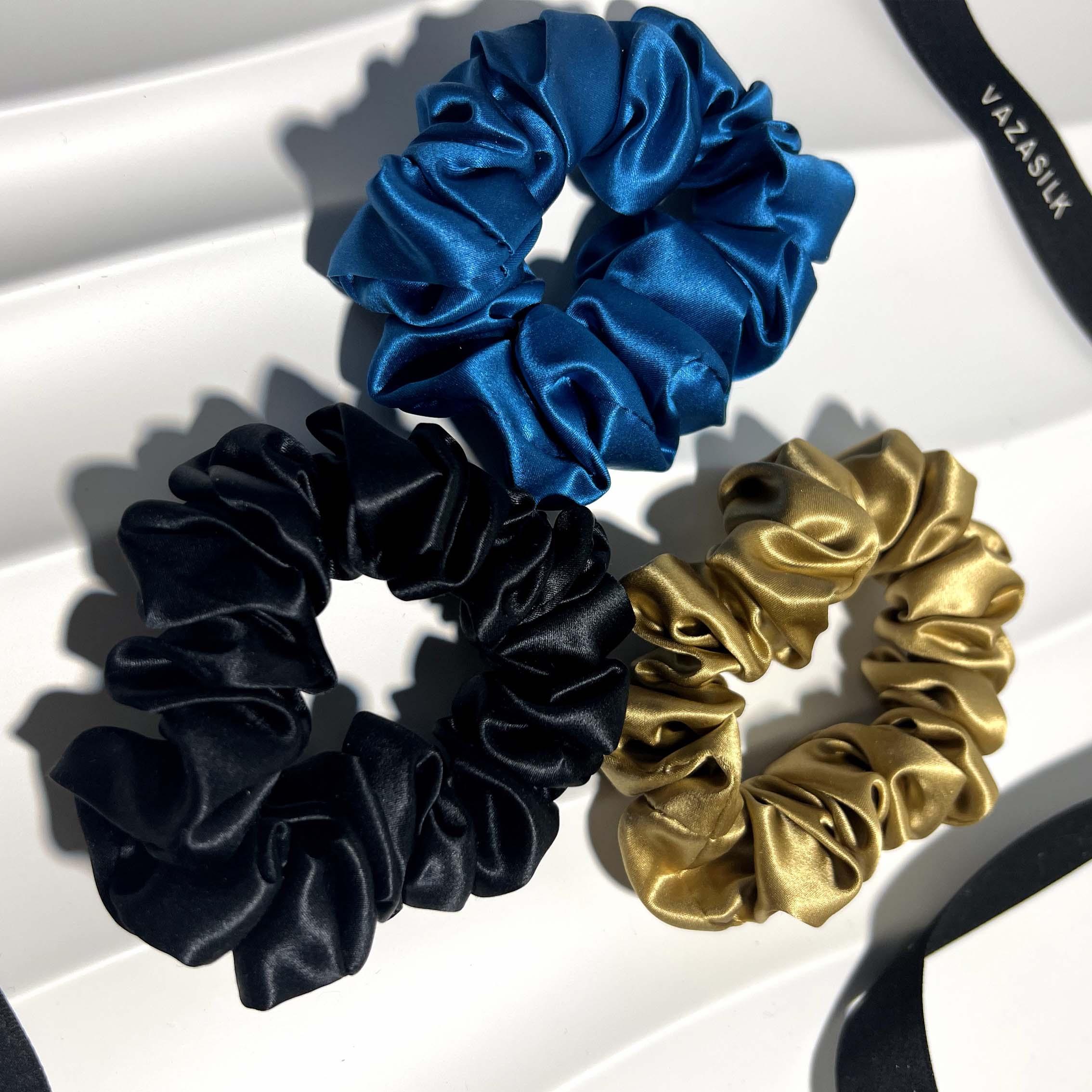 Mulberry Silk Hair Scrunchies Medium 3pcs - VAZASILK
