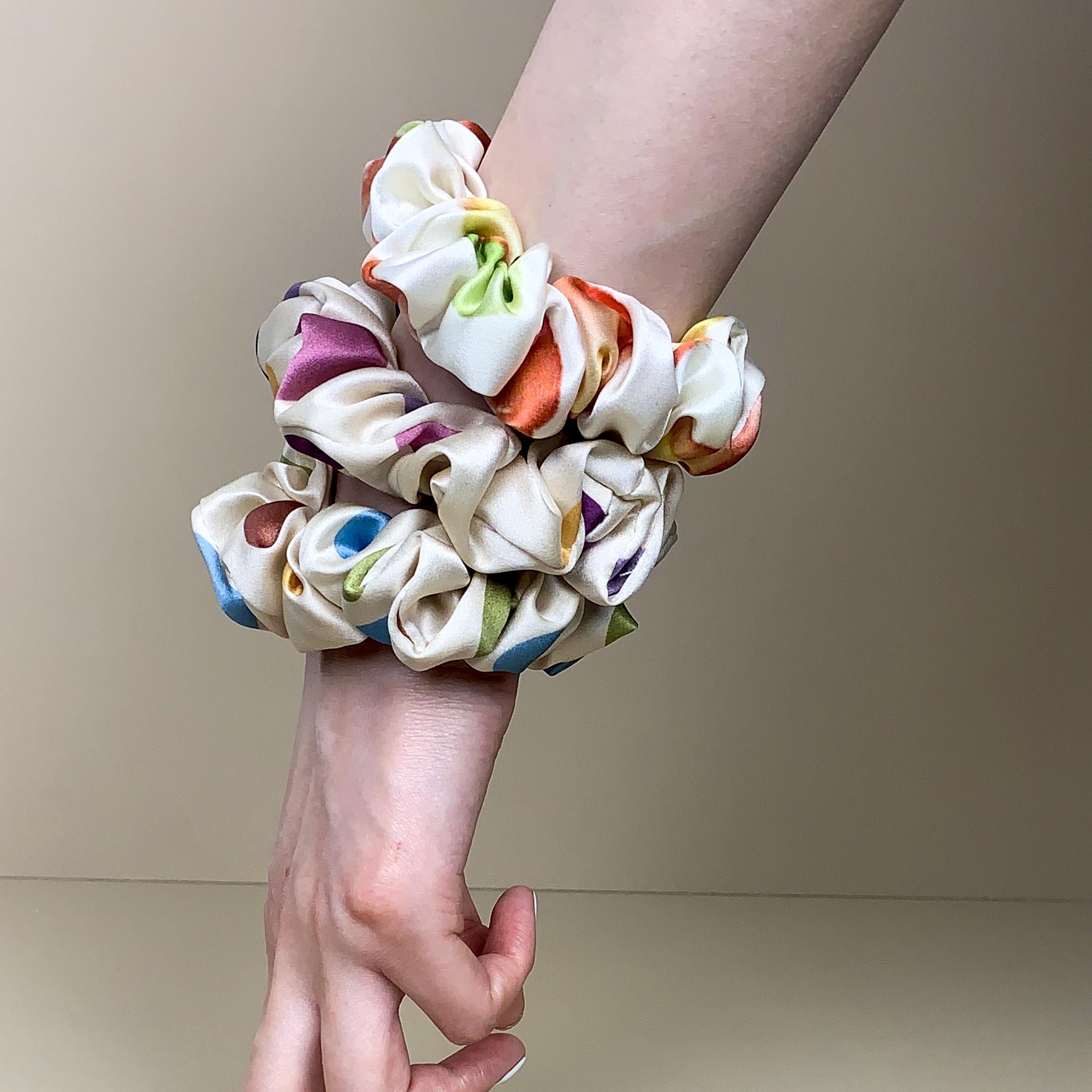 Mulberry Silk Hair Scrunchies Medium 3pcs - VAZASILK