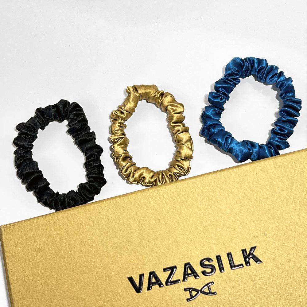 Mulberry Silk Hair Scrunchies Small 3pcs - VAZASILK