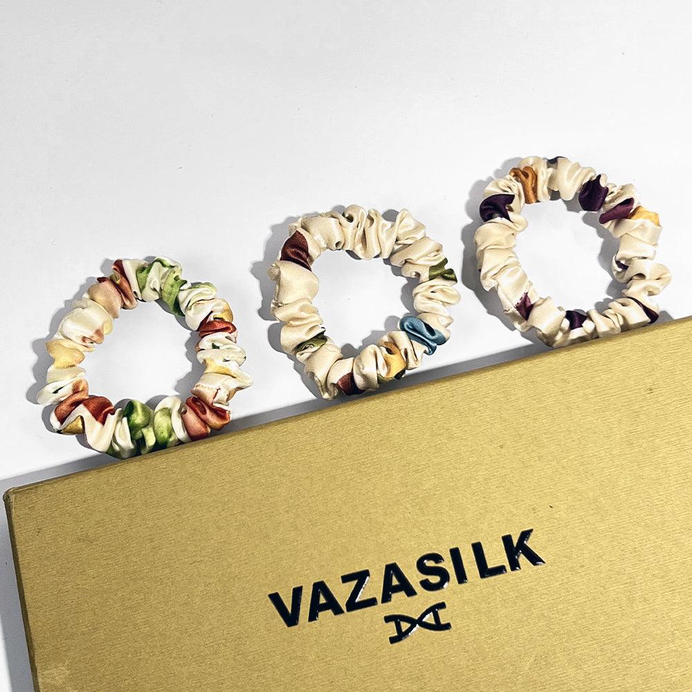Mulberry Silk Hair Scrunchies Small 3pcs - VAZASILK