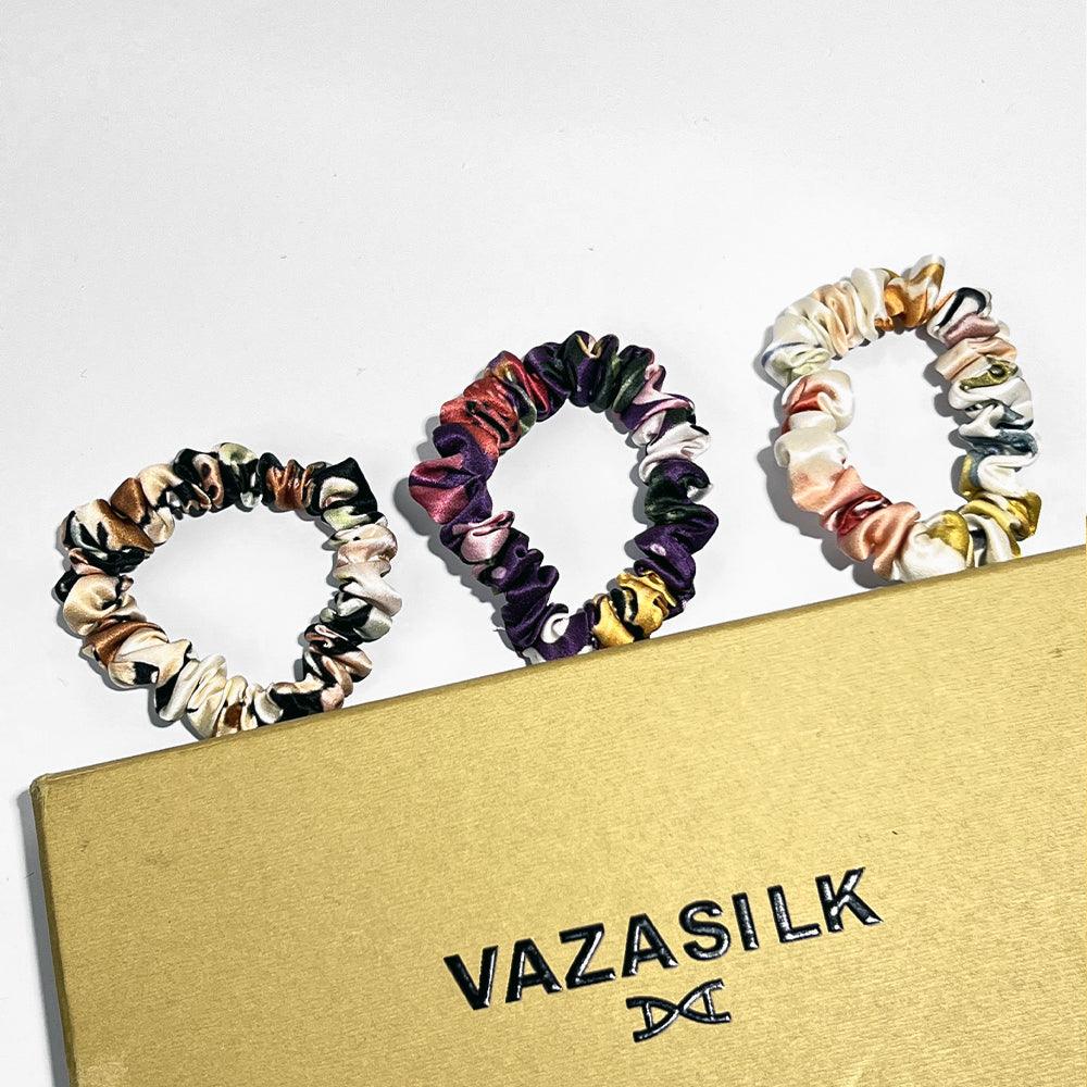 Mulberry Silk Hair Scrunchies Small 3pcs - VAZASILK