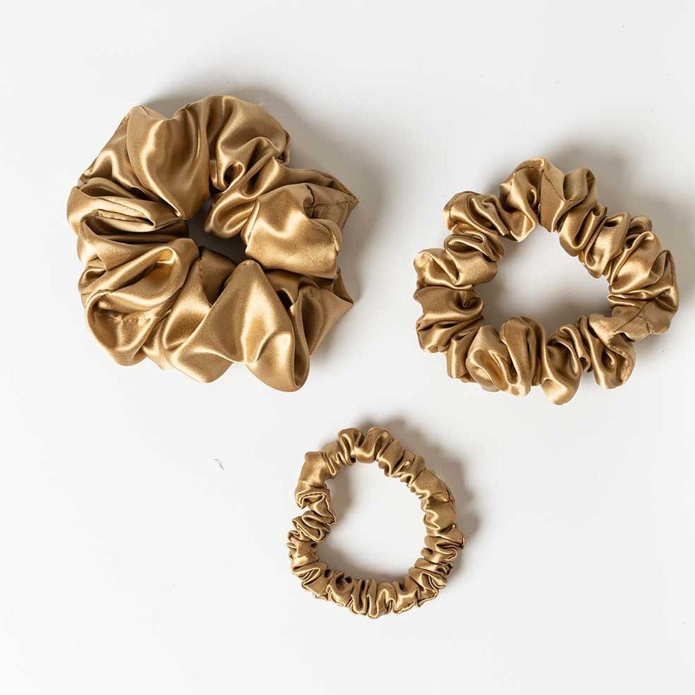 Mulberry Silk Hair Scrunchies Small/Medium/Large 3pcs - VAZASILK