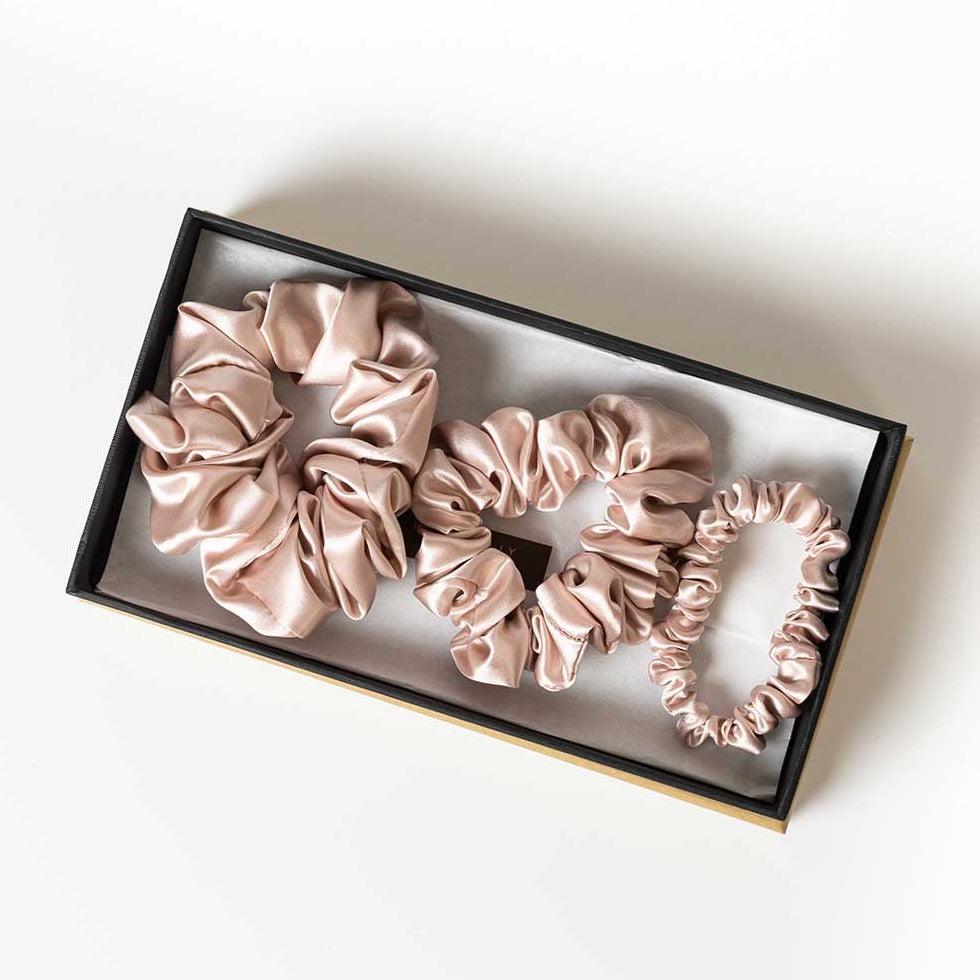 Mulberry Silk Hair Scrunchies Small/Medium/Large 3pcs - VAZASILK