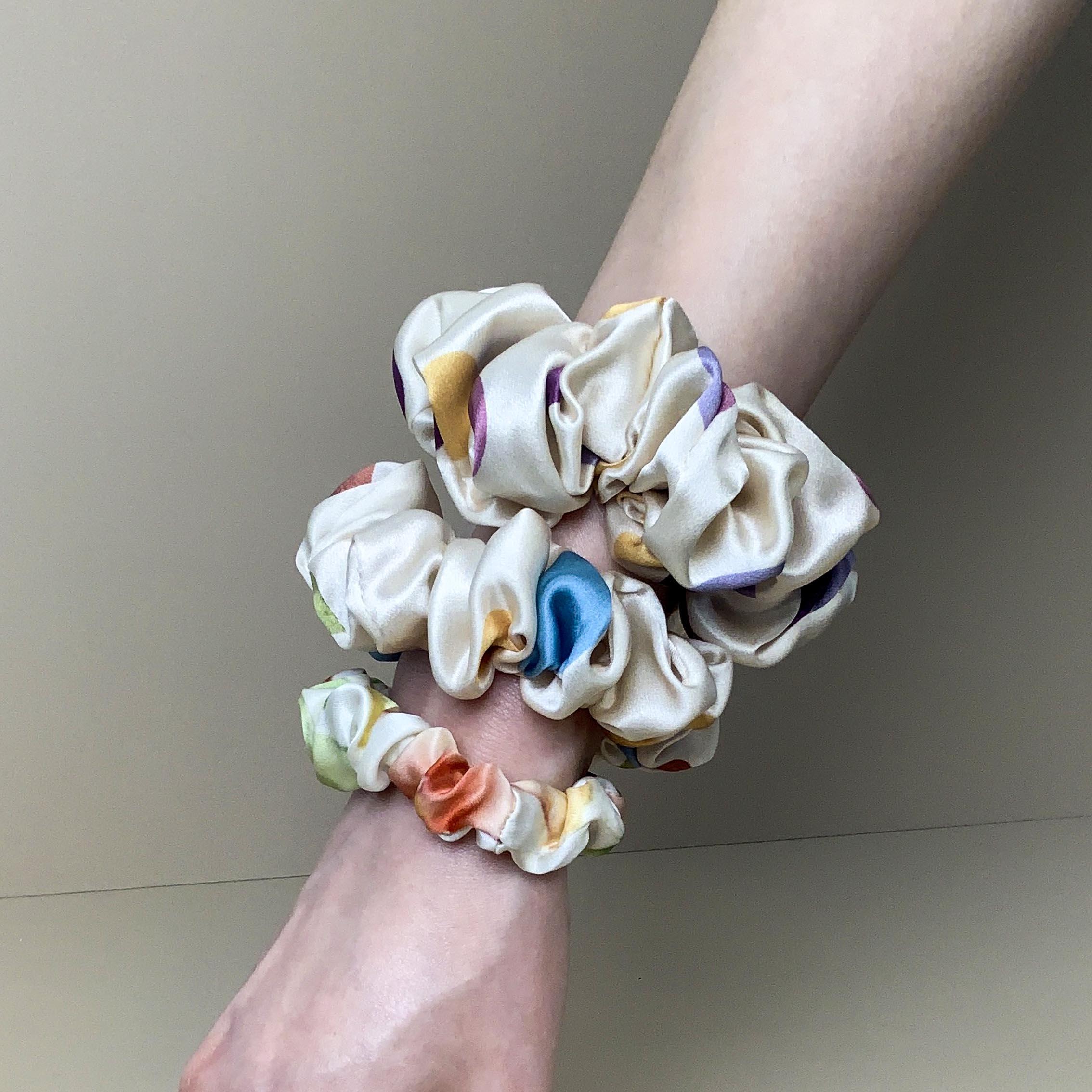 Mulberry Silk Hair Scrunchies Small/Medium/Large 3pcs - VAZASILK