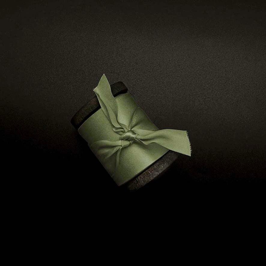 Olive Green Pure Silk Ribbon - VAZASILK