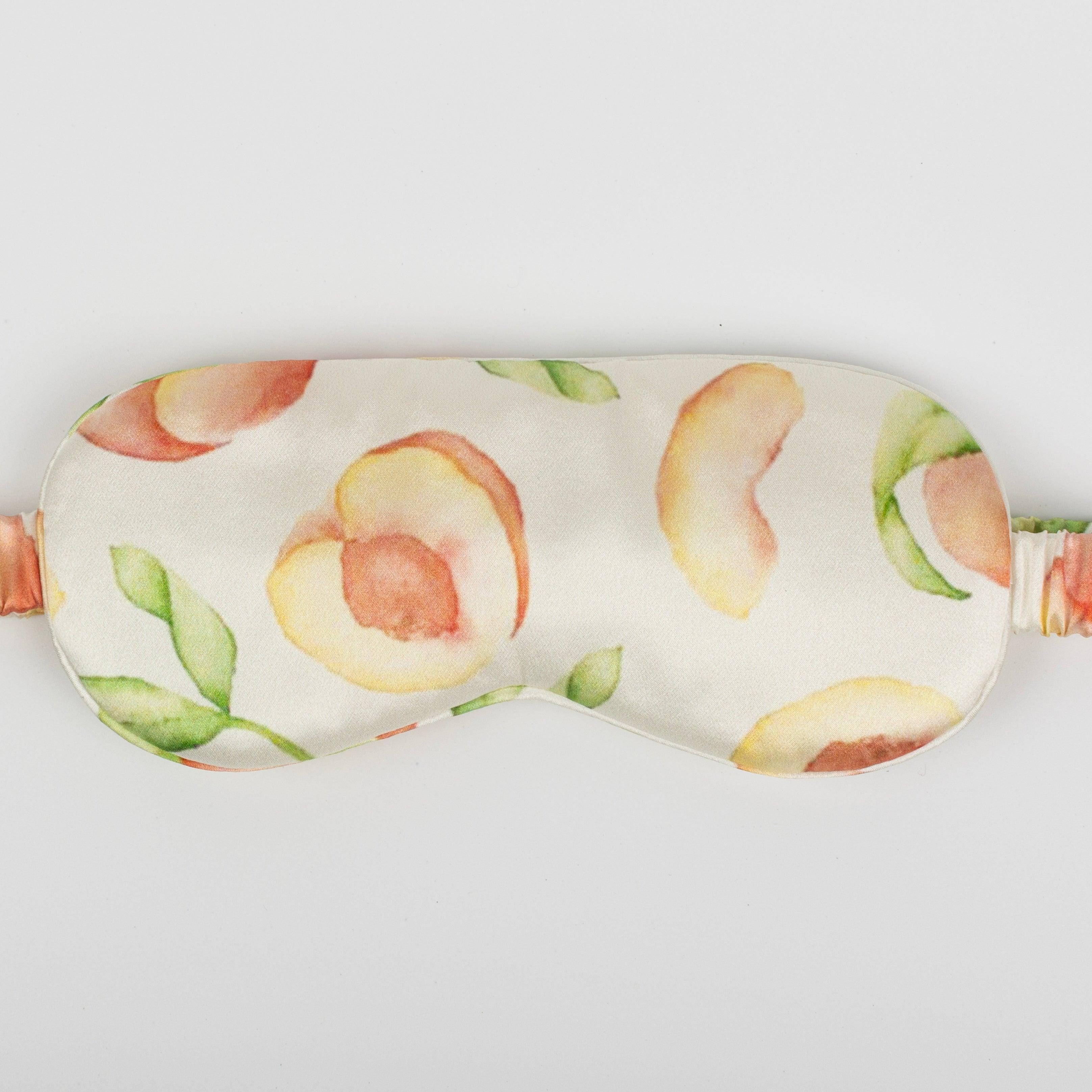 Peach Patterned Pure Mulberry Silk Sleep Eye Mask - VAZASILK