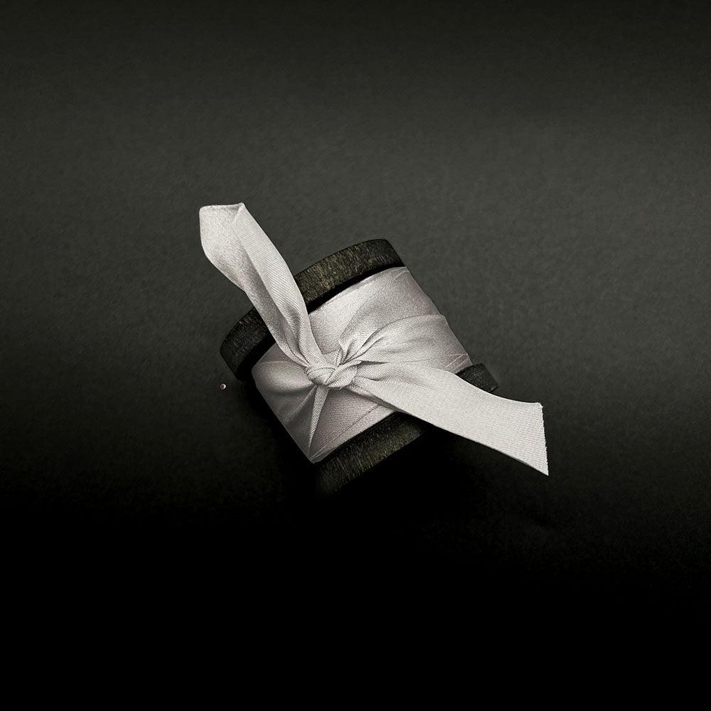 Pebble Grey Pure Silk Ribbon - VAZASILK