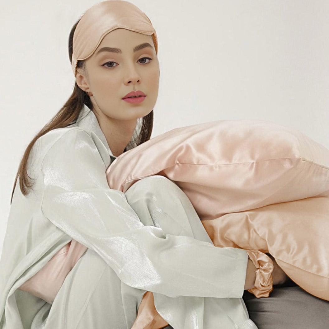 Pink Pure Mulberry Silk Sleep Eye Mask - VAZASILK