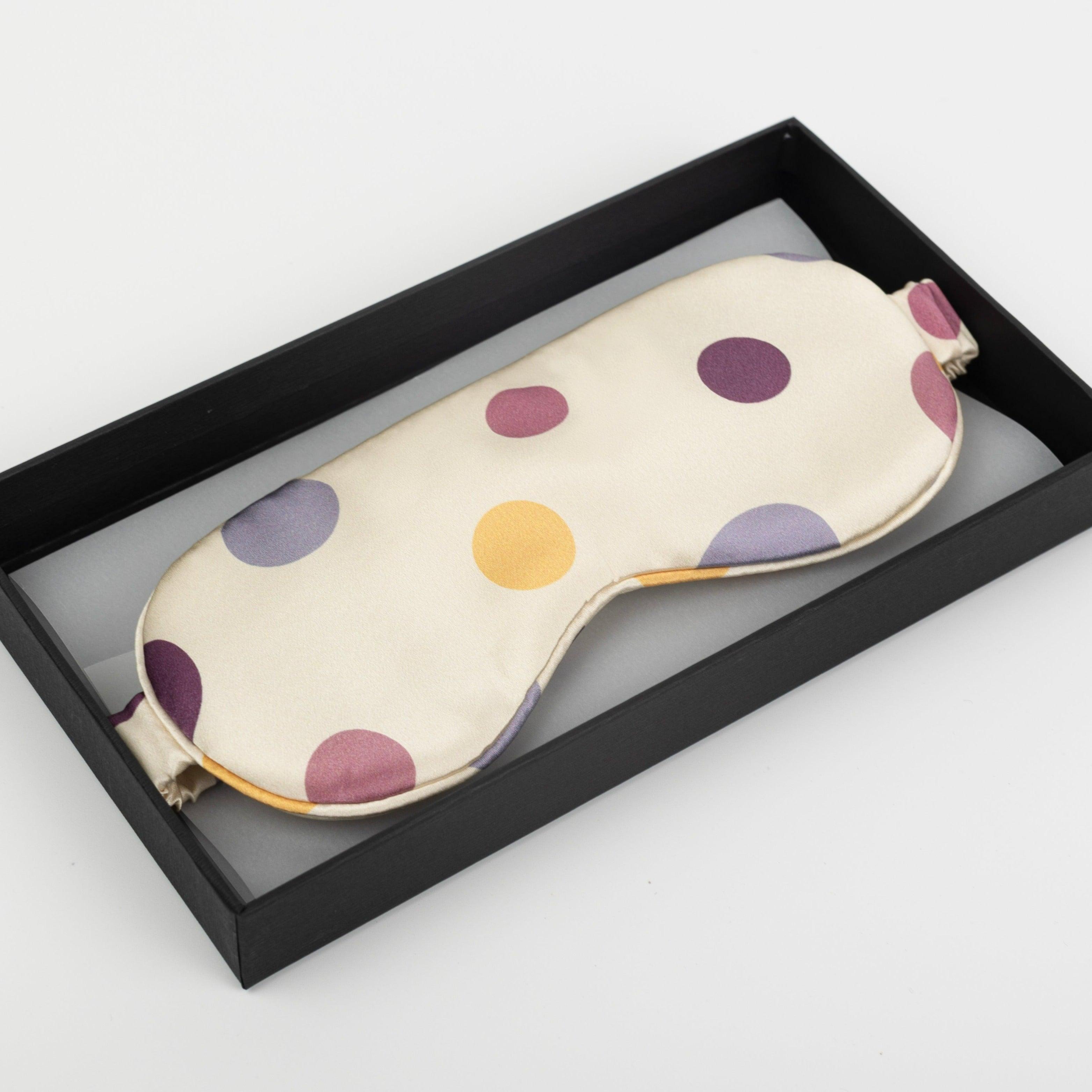 Purple Dots Pure Mulberry Silk Sleep Eye Mask - VAZASILK