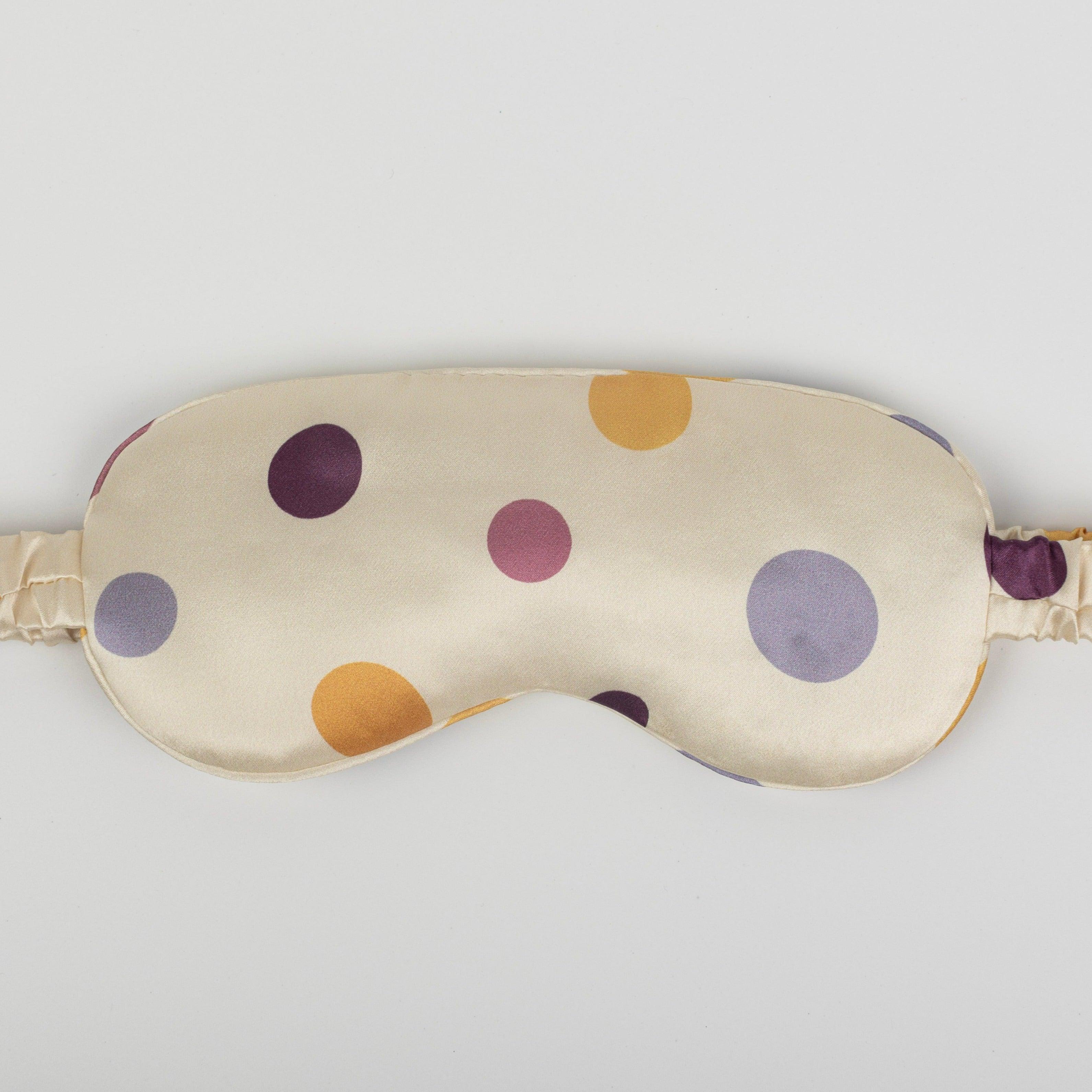 Purple Dots Pure Mulberry Silk Sleep Eye Mask - VAZASILK