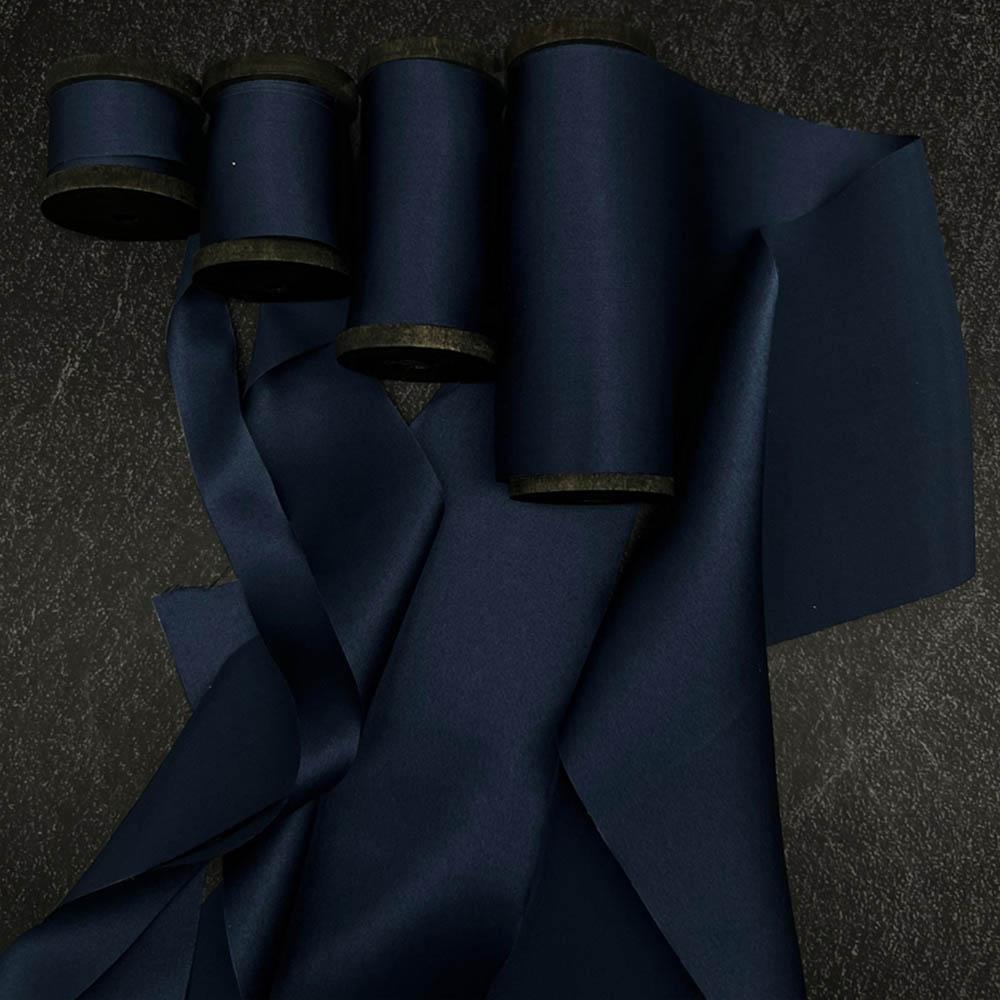 Sapphire Blue Pure Silk Ribbon - VAZASILK