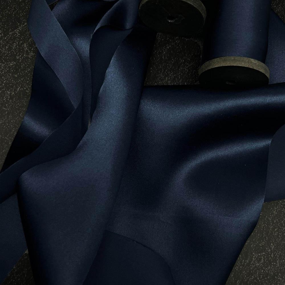 Sapphire Blue Pure Silk Ribbon - VAZASILK