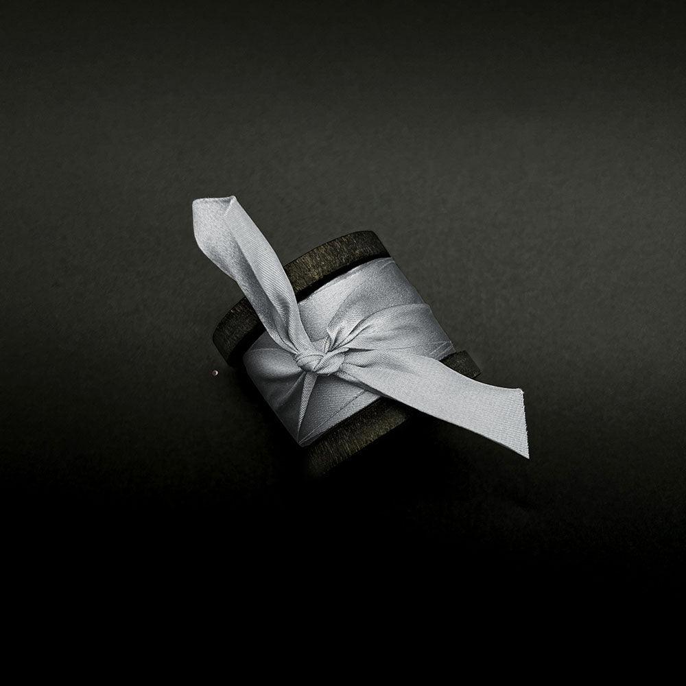 Serenity Grey Pure Silk Ribbon - VAZASILK