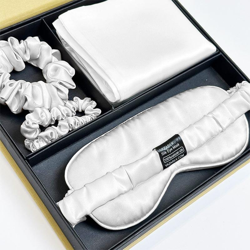 Silk Dreamscapes Pillowcase Set - Silver White - VAZASILK