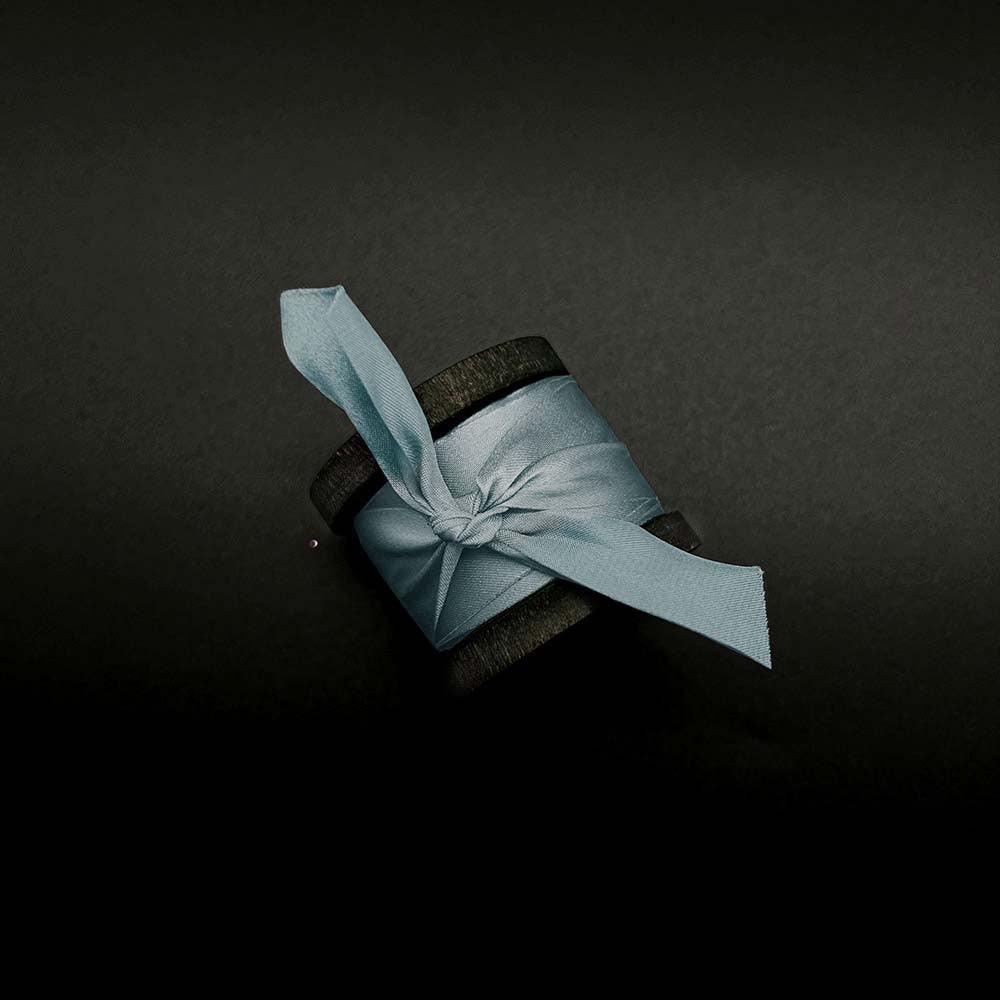 Turquoise Pure Silk Ribbon - VAZASILK