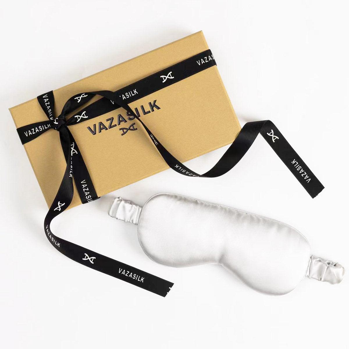 White Pure Mulberry Silk Sleep Eye Mask - VAZASILK