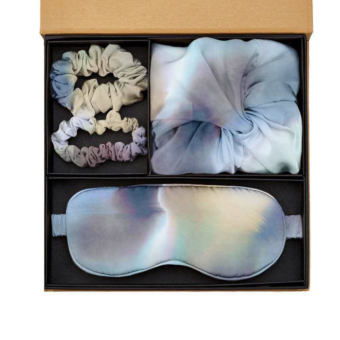 Silk Bonnet with Eye Mask Gift Set - Patterned