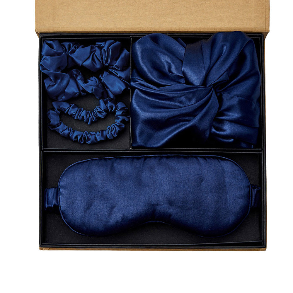 Silk Bonnet with Eye Mask Gift Set - Solid Color