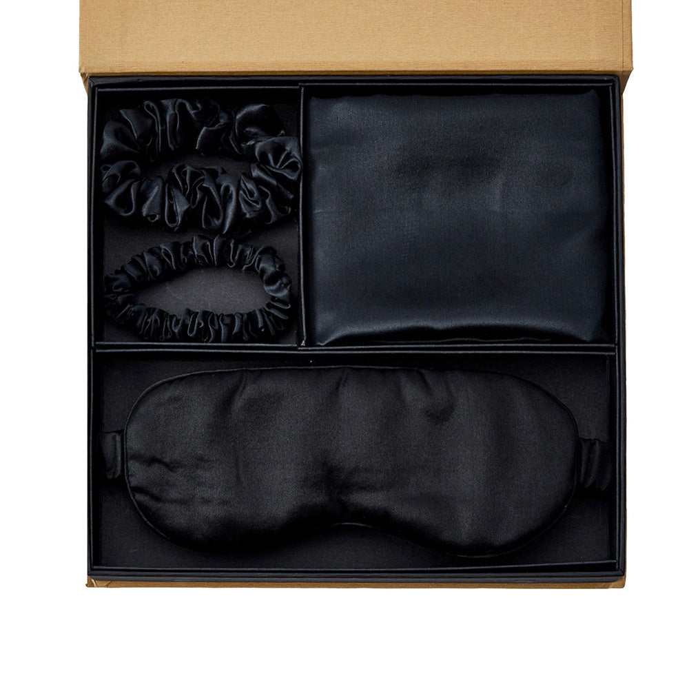 Silk Pillowcase with Eye Mask Gift Set - Solid color