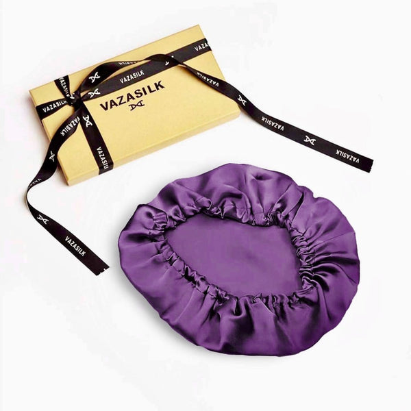 vazasilk single layer silk bonnet dark purple