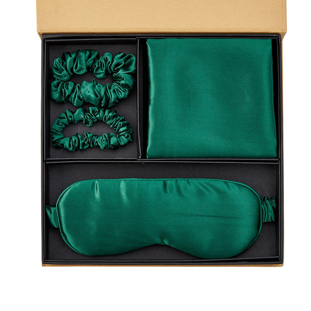 Silk Pillowcase with Eye Mask Gift Set - Solid color