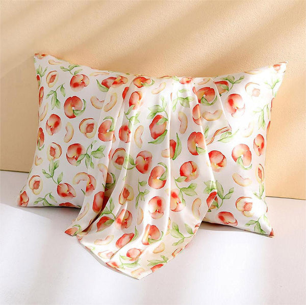 19 Momme Silk Pillowcase - Peach Patterned