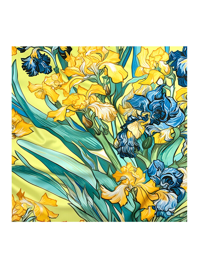 Iris Bloom: Luxurious Silk Scarf