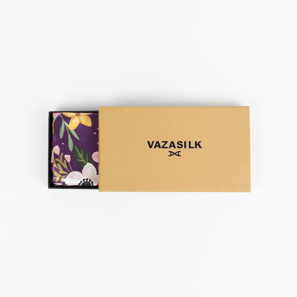 Taie d'oreiller en soie 22 Momme - Floral violet