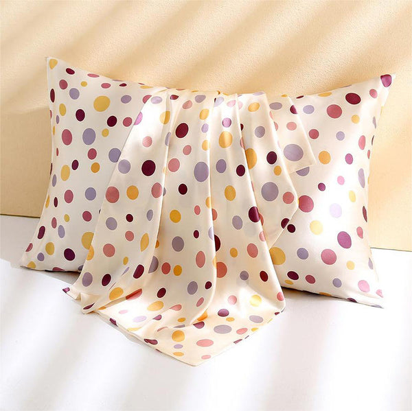 19 Momme Silk Pillowcase - Purple Polka Dots