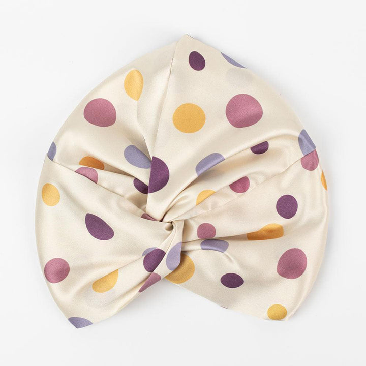 vazasilk double layer silk bonnet Purple Polka Dots