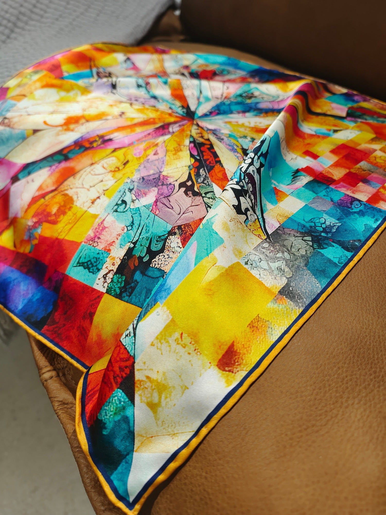 Kaleidoscope Dreams: Luxurious Silk Scarf
