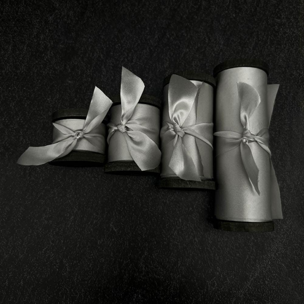 4 Rolls of Different Sized Silk Ribbon - VAZASILK