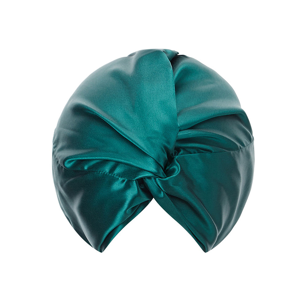 vazasilk double layer silk bonnet dark green