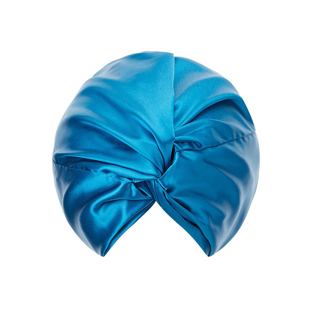 vazasilk double layer silk bonnet peacock blue