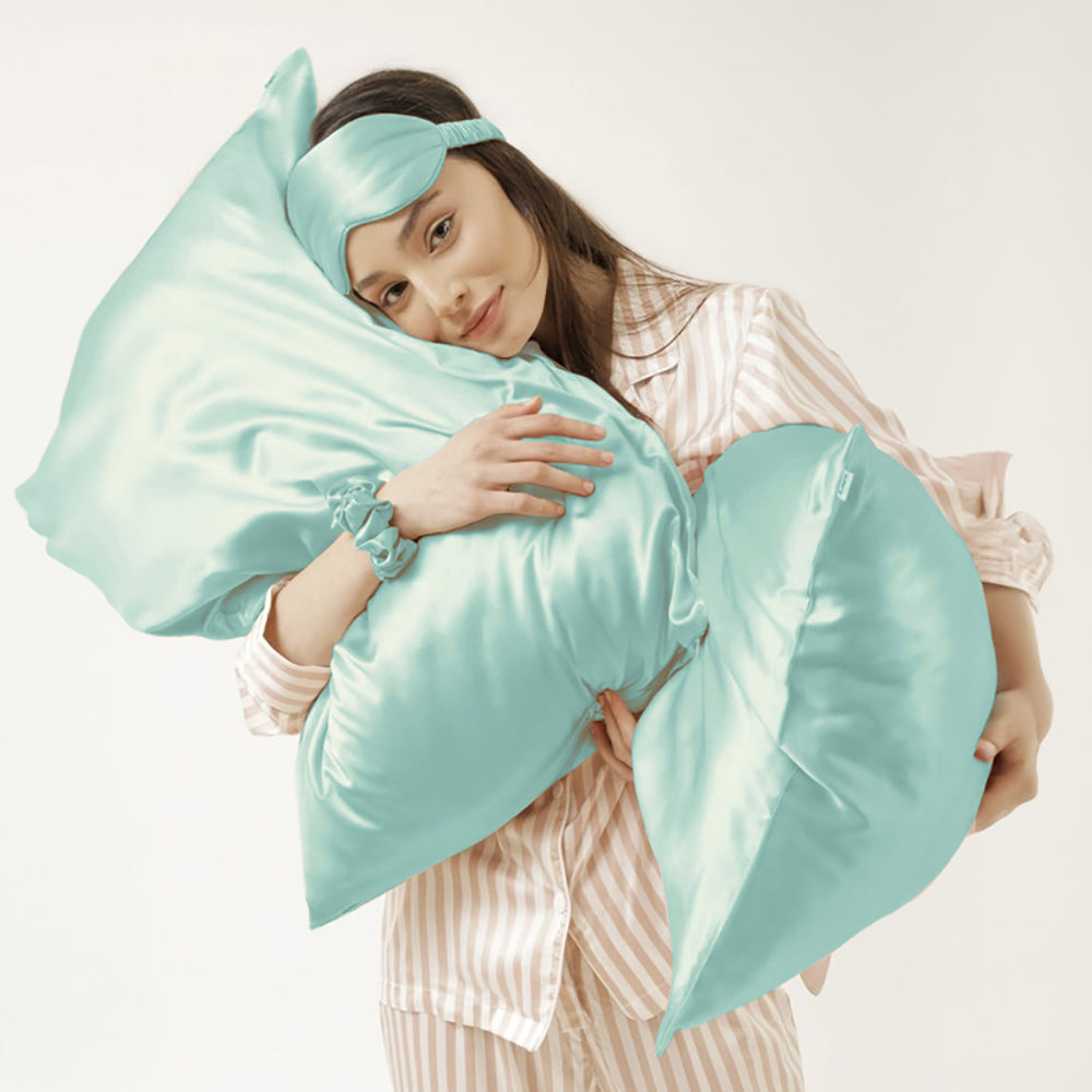 22 Momme Silk Pillowcase - Turquoise Green
