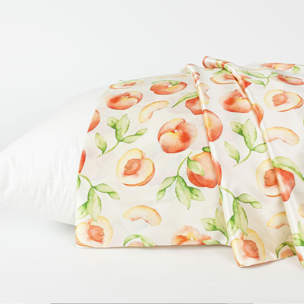22 Momme Silk Pillowcase - Peach Patterned