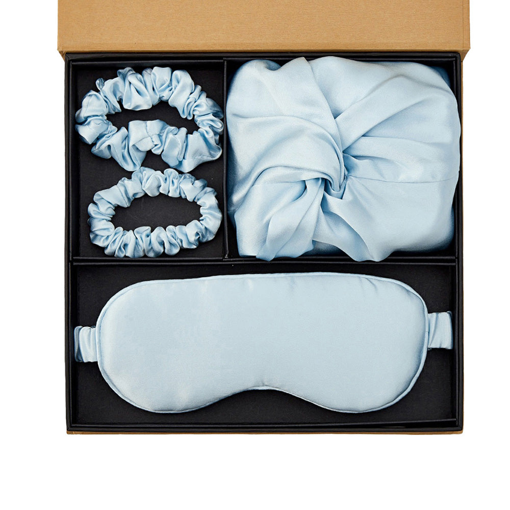 Silk Bonnet with Eye Mask Gift Set - Solid Color