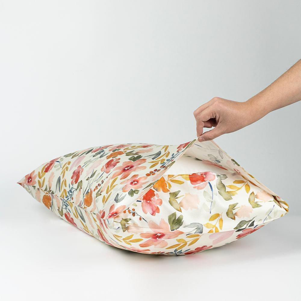 22 Momme Silk Pillowcase - White Floral