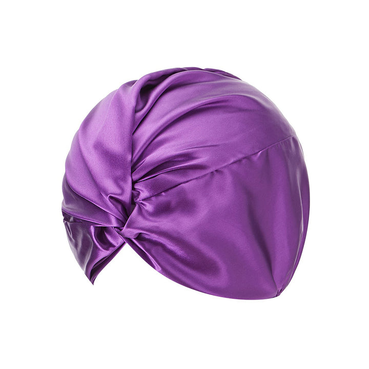 vazasilk double layer silk bonnet dark purple