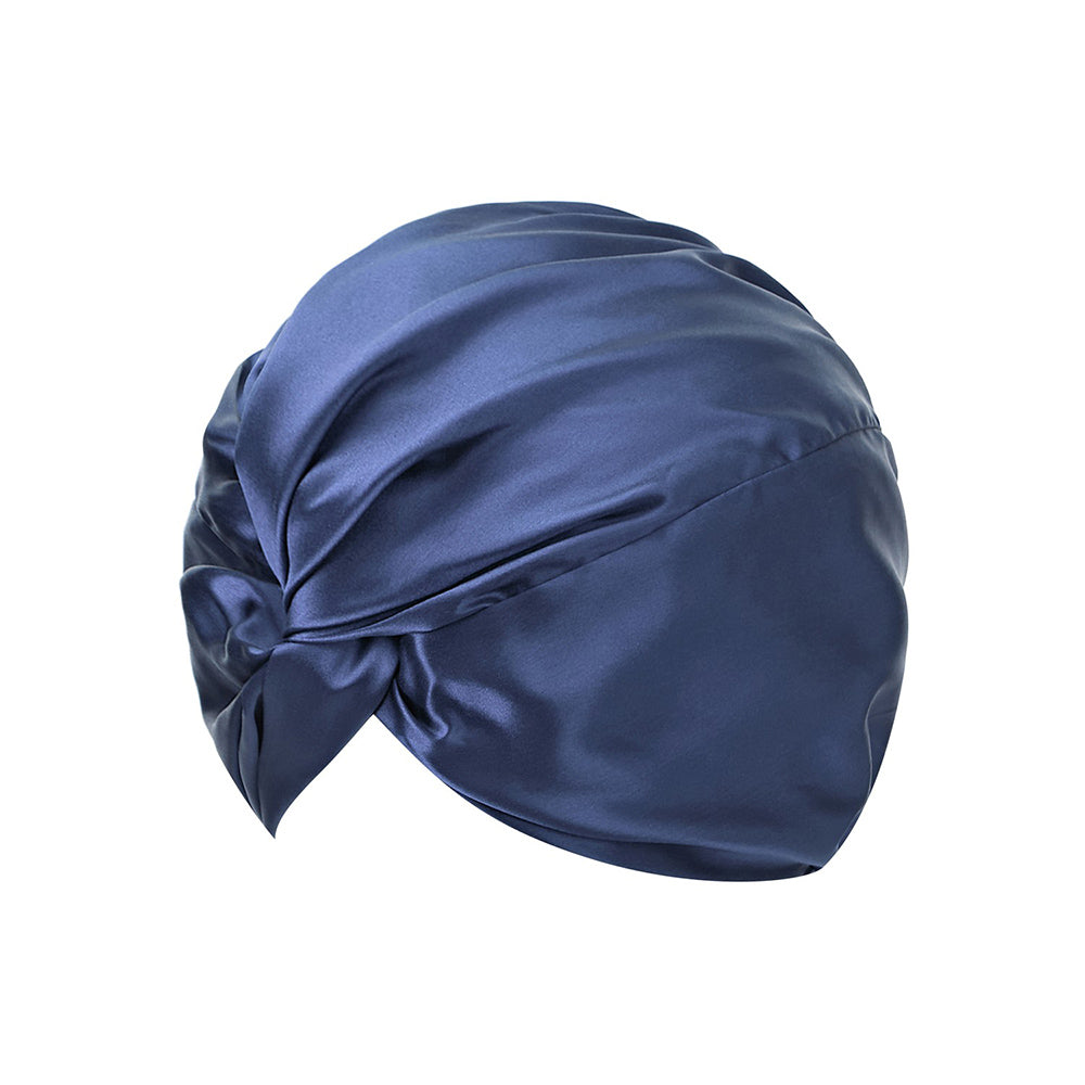 vazasilk double layer silk bonnet navy blue