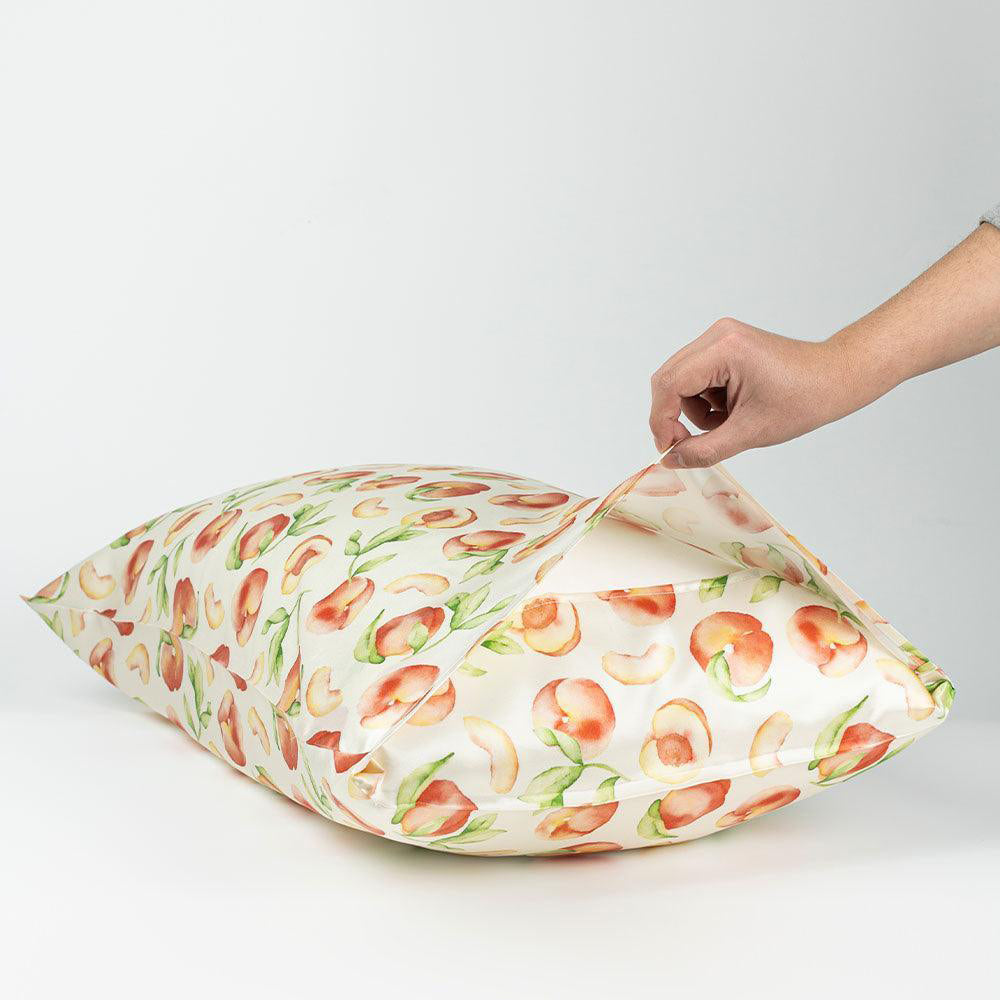22 Momme Silk Pillowcase - Peach Patterned
