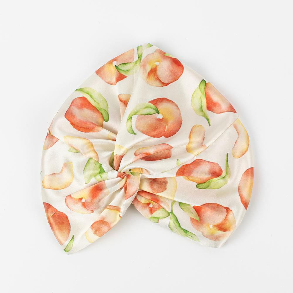 vazasilk double layer silk bonnet Peach Patterned