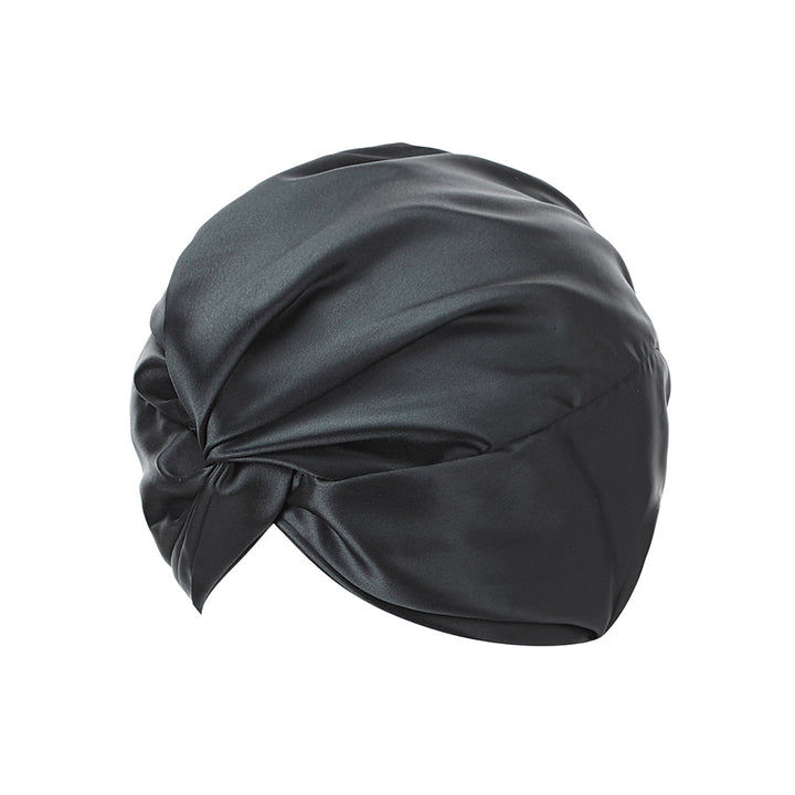 vazasilk double layer silk bonnet black