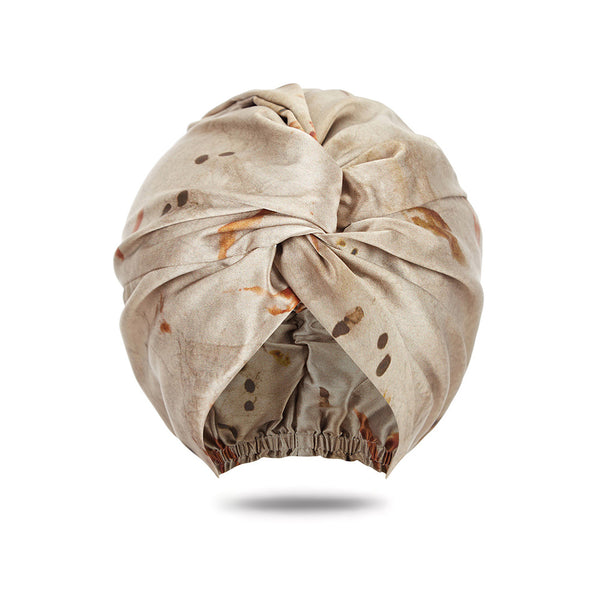Double Layer Bonnet for Sleeping - Botanical Taupe